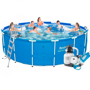 Каркасний басейн Bestway 5612U-7, 427 х 132 см (7 900 л/год, драбина, тент, підстилка, набір для догляду) 172921 фото