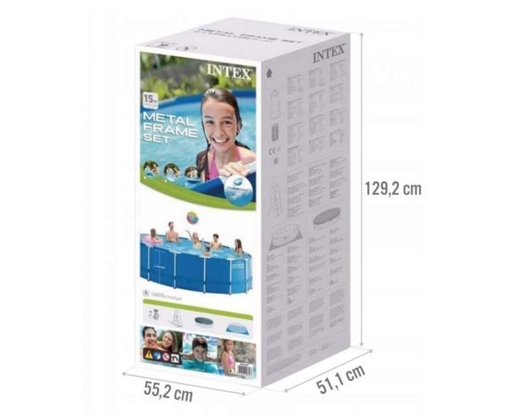 Каркасний басейн Intex 28242-0 457 х 122 см блакитний чаша та каркас 172518 фото