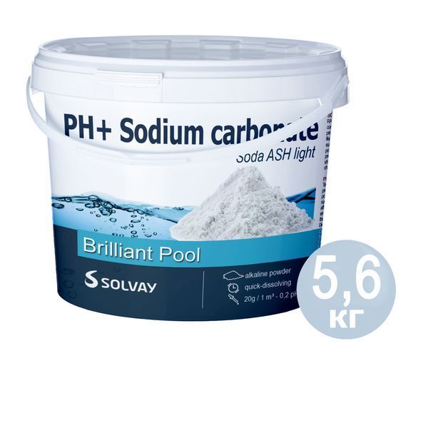 pH+ плюс для басейну Solvay 80028. Засіб для підвищення рівня pH (Німеччина) 5,6 кг 173540 фото