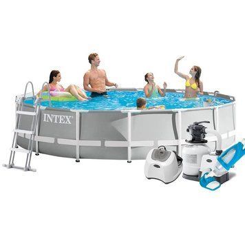 Каркасний басейн Intex 26724-7, 457 х 107 см (7 г/год, 7 900 л/год, драбина, тент, підстилка, набір для догляду) 174004 фото
