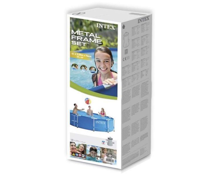 Каркасний басейн круглий 305 x 76 см з фільтр-насосом блакитний Intex 28202 175224 фото