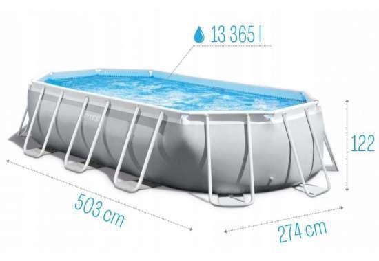 Каркасний басейн Intex 26796-7, 503 x 274 x 122 см (7 900 л/год, драбина, тент, підстилка, набір для догляду) 172731 фото