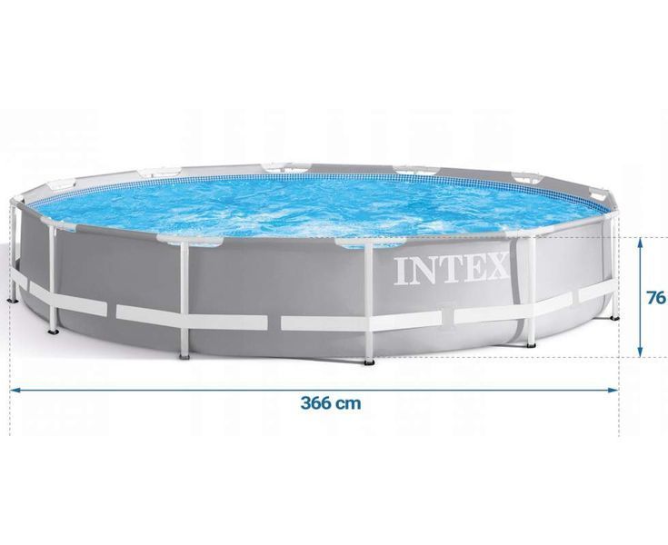 Каркасний басейн Intex 26710-5, 366 x 76 см (3 785 л/год, підстилка, тент) 172621 фото