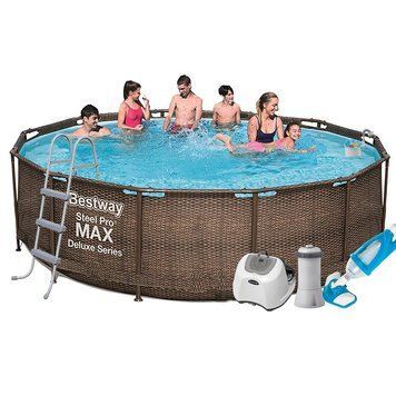Каркасний басейн Bestway 56709-6, 366 x 100 cм (4 г/год, 3785 л/год, тент, підстилка, драбина, набір для догляду) 173414 фото