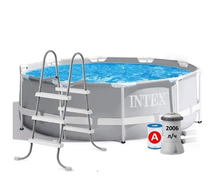 Каркасний басейн Intex 26706-4, 305 х 99 см (2 006 л/год, драбина, тент, підстилка) 172644 фото