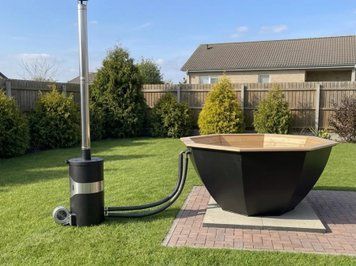 Карпатський чан на дровах ZHAR CHAN залізний з виносною топкою Hot Pool 185 см, оздоблення сосна ZC-HP-180-MET-SOS фото