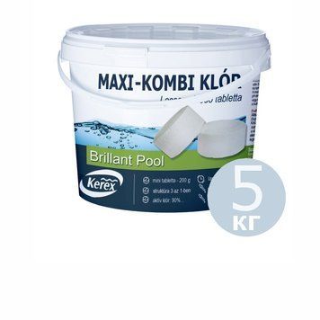 Таблетки для басейну MAX &laquo;Комбі хлор 3 в 1&raquo;Kerex 80004, 5 кг (Угорщина). Препарат для очищення від слизу 167740 фото