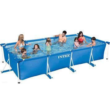 Каркасний басейн прямокутний 450 х 220 х 84 см блакитний Intex 28273 175163 фото