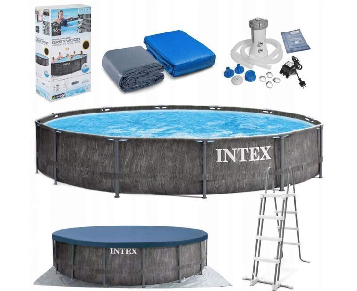 Каркасний басейн Intex 26742-11, 457 x 122 см (7 г/год, 7 900 л/год, драбина, тент, підстилка, набір для догляду) 172659 фото