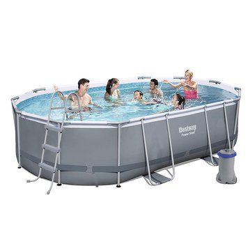 Каркасний басейн Bestway 56448, 488 х 305 х 107 см (3028 л/год, дозатор, драбина, тент) 168475 фото
