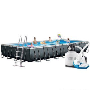 Каркасний басейн Intex 26378, 975 х 488 х 132 см (11 г/год - 10 000 л/год, драбина, тент, підстилка, набір для догляду, сітка ) 175186 фото