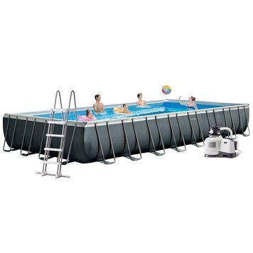 Каркасний басейн Intex 26374, 975 х 488 х 132 см (10 500 л/год, драбина, тент, підстилка) 175187 фото