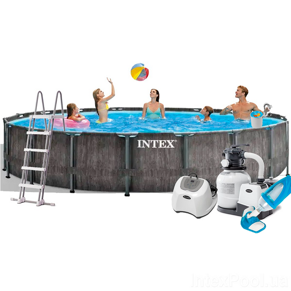 Каркасний басейн Intex 26744-11,549 x 122 см (7 г/год, 7 900 л/год, драбина, тент, підстилка, набір для догляду) 172674 фото