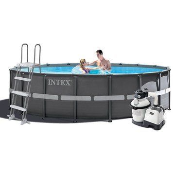 Каркасний басейн Intex 26326, 488 x 122 см (5 700 л/год, драбина, тент, підстилка) 175202 фото