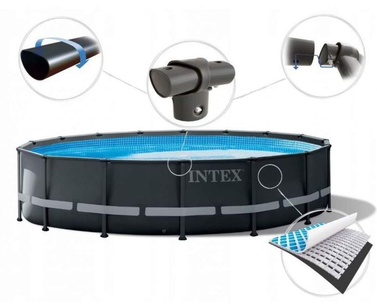 Каркасний басейн Intex 26326-11, 488 x 122 см (7 г/год, 7 900 л/год, драбина, тент, підстилка, набір для догляду) 170884 фото