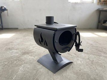 Буржуйка кругла компактна з конфоркою, обігрів до 50 м&sup3; SPK-BRZ-003 фото