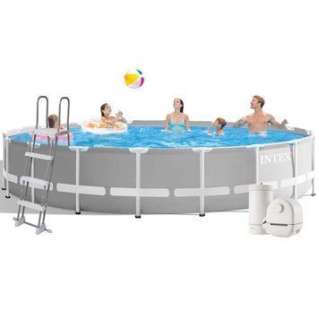 Каркасний басейн Intex 26732 круглий 549 x 122 см з фільтром підстилкою драбиною та тентом 175214 фото